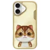 Nimmy Big Eyed Pet 2.0 Cat Capa para Apple iPhone 16 6,1 inch Caqui