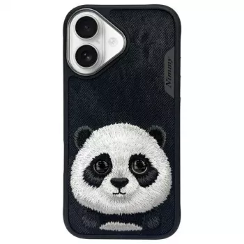 Nimmy Big Eyed Pet 2.0 Panda Capa para Apple iPhone 16 6,1 Preto