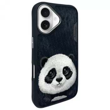 Nimmy Big Eyed Pet 2.0 Panda Capa para Apple iPhone 16 6,1 Preto