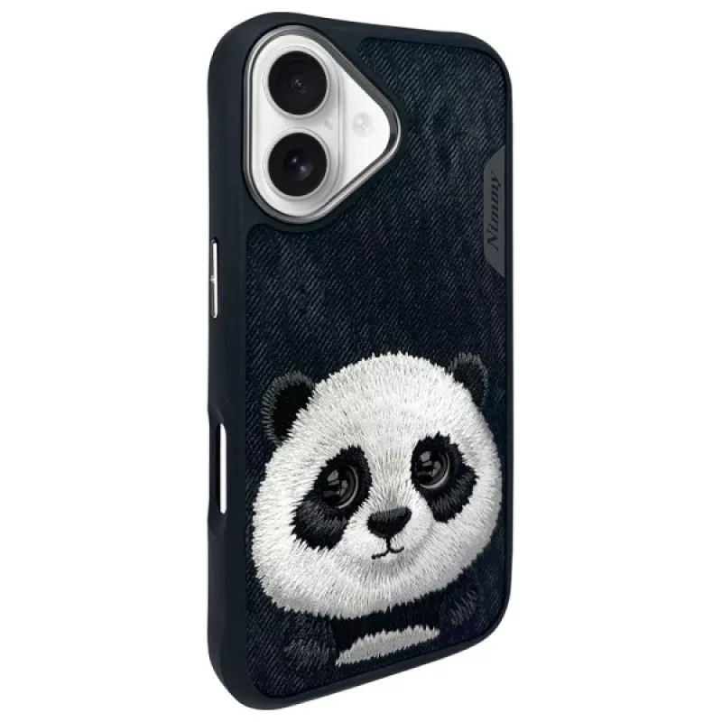 Nimmy Big Eyed Pet 2.0 Panda Capa para Apple iPhone 16 6,1 Preto