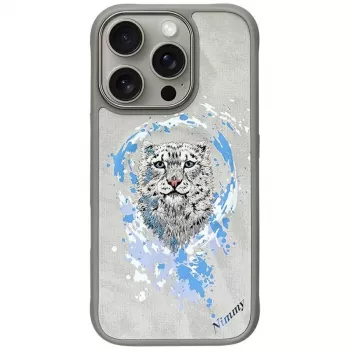 Nimmy Pantera Capa MagSafe para iPhone 16 Pro Cinzento-claro