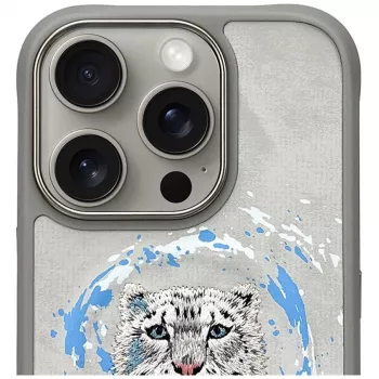 Nimmy Pantera Capa MagSafe para iPhone 16 Pro Cinzento-claro