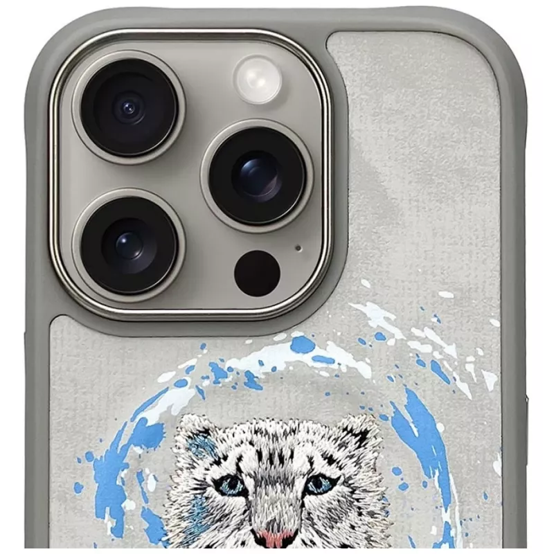 Nimmy Pantera Capa MagSafe para iPhone 16 Pro Cinzento-claro