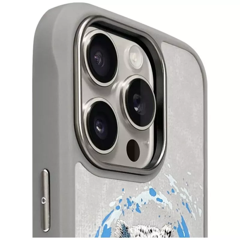 Nimmy Pantera Capa MagSafe para iPhone 16 Pro Cinzento-claro