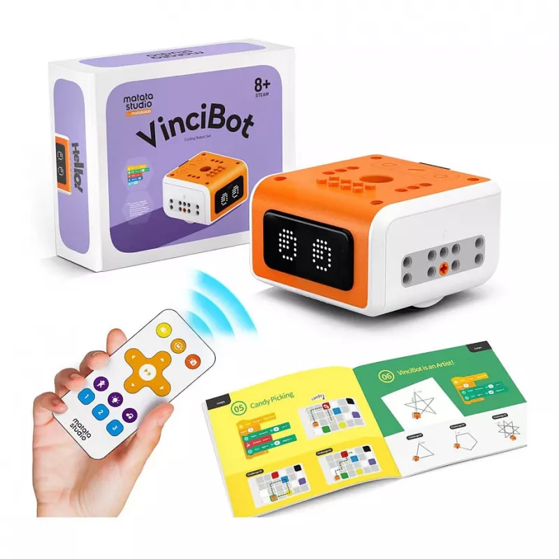 Robô de codificação educativo MATATALAB MatataStudio VinciBot para crianças a partir dos 8 anos