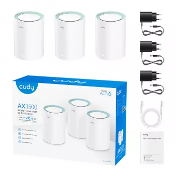 Cudy AX1500 Solução Mesh Wi-Fi 6 Gigabit Pack de 3 (M1500(3-Pack))