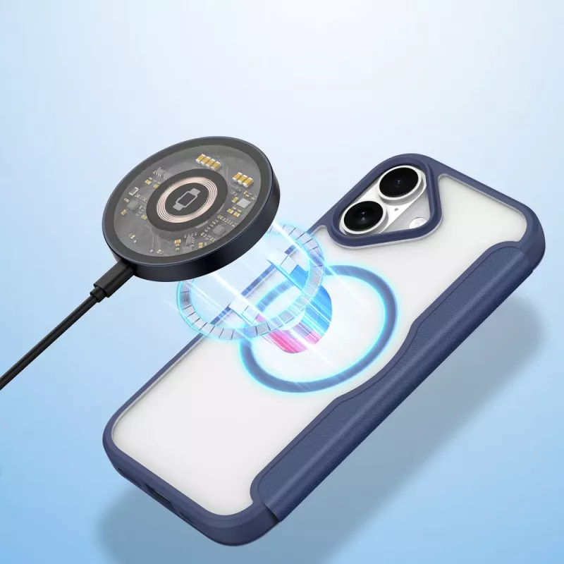 DUXDUCIS Skin X Pro Capa Carteira para Apple iPhone 17 Air com MagSafe e Compartimento para Cartões - Azul