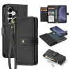 DUXDUCIS Capa Carteira em Pele Lawa para Samsung Galaxy S25+ com Carteira Magnética Amovível - Preto
