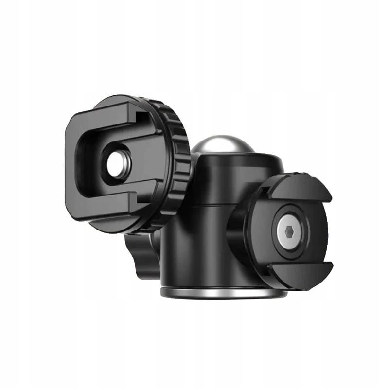 ULANZI U-60 Cabeça de esfera mini com dois suportes de encaixe cold shoe, rosca de 1/4 polegadas, liga de alumínio, capacidade de carga 1,5 kg, preto