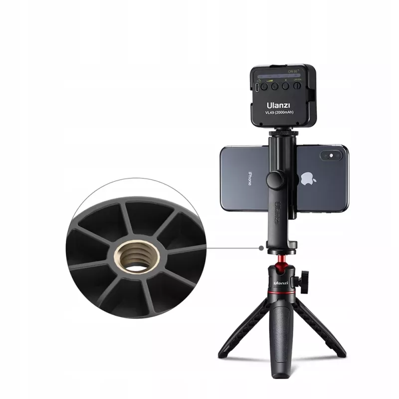 Ulanzi ST-17 Suporte rotativo de 360° para telemóvel em tripé - Preto