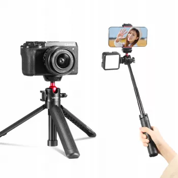 ULANZI MT-16 Mini tripé pau de selfie com cabeça de esfera e encaixe cold shoe, preto