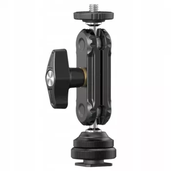 Ulanzi R098 Magic Arm Braço articulado de esfera dupla com parafuso de 1/4 polegadas e encaixe cold shoe, preto