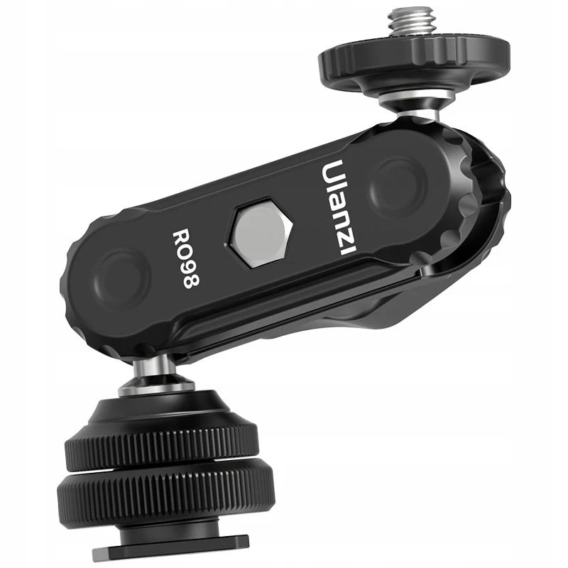 Ulanzi R098 Magic Arm Braço articulado de esfera dupla com parafuso de 1/4 polegadas e encaixe cold shoe, preto