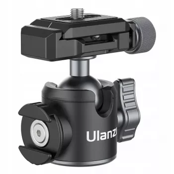 Ulanzi U-80L Cabeça de esfera 3D com placa de libertação rápida Arca-Swiss, carga de 20 kg, rotação panorâmica 360°, preto