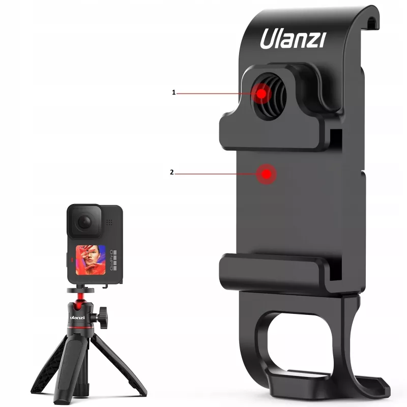Ulanzi G9-6 Tampa lateral da bateria com encaixe cold shoe e rosca de 1/4 polegadas para GoPro Hero 9/10/11/12 preto