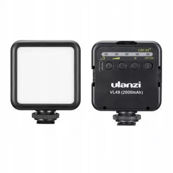 ULANZI VL49 Luz de vídeo LED 49 LEDs 2000mAh USB-C recarregável para câmara DSLR, gimbal, smartphone