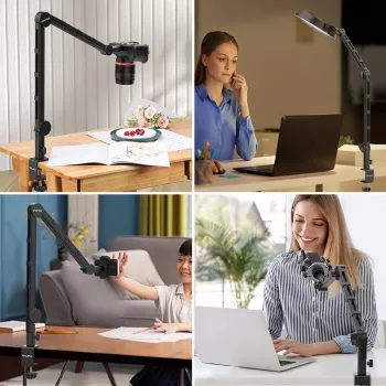 Ulanzi LS25 Aperto de mesa em C suporte de estúdio para câmara, microfone, luz LED, Preto