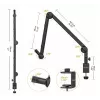 Ulanzi LS25 Aperto de mesa em C suporte de estúdio para câmara, microfone, luz LED, Preto