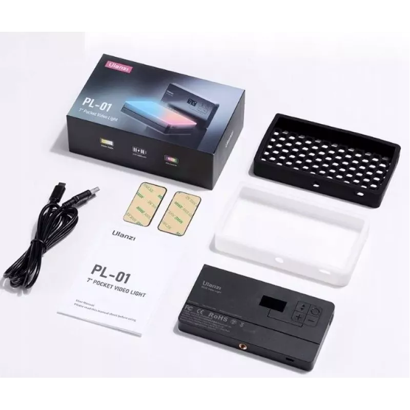 ULANZI PL-01 Luz de vídeo LED RGB 150 díodos 4000mAh com fixação magnética e grelha
