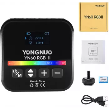 Luz de vídeo LED Yongnuo YN60 RGB II - WB (2500K - 9900K), preto
