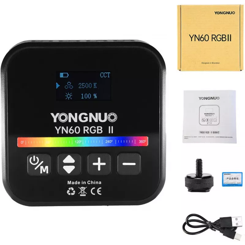 Luz de vídeo LED Yongnuo YN60 RGB II - WB (2500K - 9900K), preto