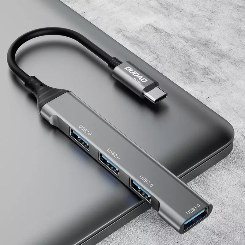Hub USB-A Dudao A16T 4 Portas USB 2.0 Preto
