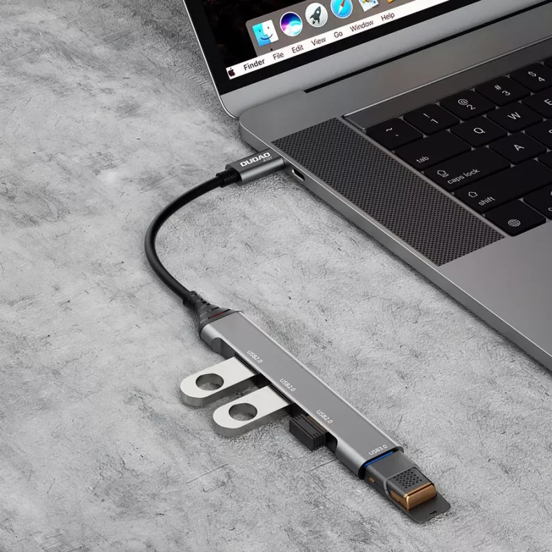 Hub USB-A Dudao A16T 4 Portas USB 2.0 Preto