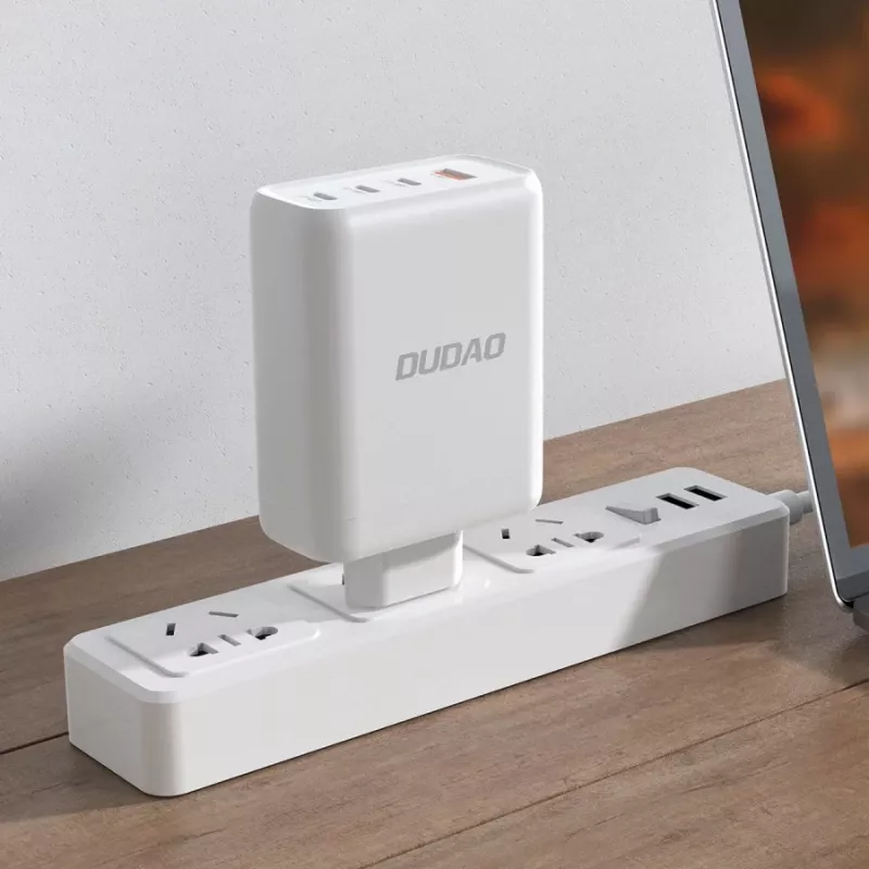Carregador GaN USB-C Dudao A140 140W 3xUSB-C 1xUSB-A Preto