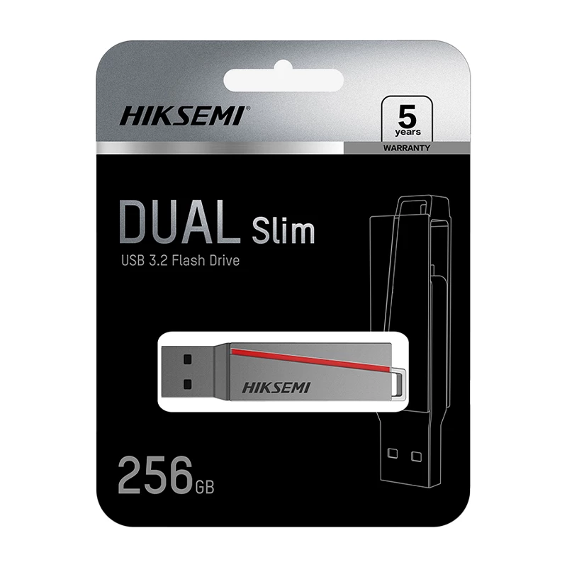 HIKSEMI PEN USB 256 GB E307C U3 Dual USB 3.2 e USB Type-C cinzento