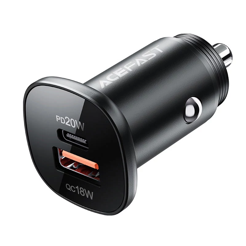 ACEFAST carregador de automóvel 38W USB-C / USB-A, PPS, Power Delivery, Quick Charge 3.0, AFC, FCP preto (B1)