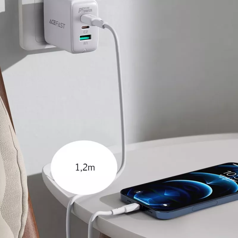 ACEFAST MFI cabo USB-C para Lightning 1,2m, 30W, 3A, preto (C2-01)