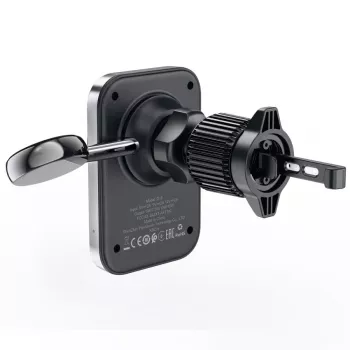 Acefast D18 Suporte para carro com MagSafe / Carregador sem fios Qi + Cabo USB-A para USB-C - Preto