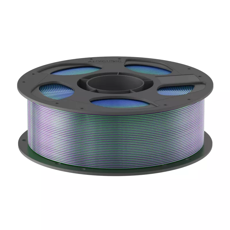 Filamento PLA Silk Tri-Color Anycubic 1,75 mm Azul, Verde, Lilás AHSC14-103