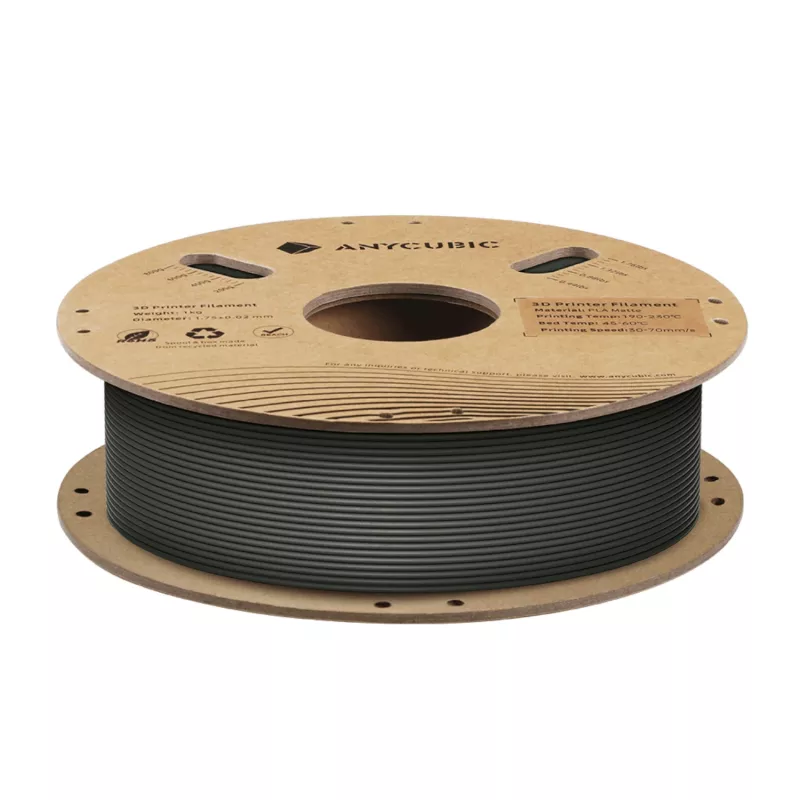 Filamento PLA Matte Anycubic 1,75mm Preto 1kg AHYGBK-101