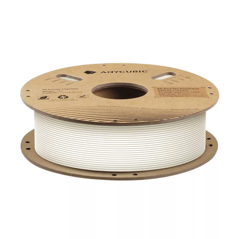 Filamento PLA Matte Anycubic 1.75mm Branco 1kg AHYGBW-101