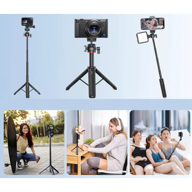 Trepé monopé Ulanzi MT-73 com cabeça 3D e suporte de telemóvel