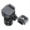 Cabeça de vídeo fluida Ulanzi F38 cabeça de trepé com amortecimento a óleo e panorama 360° com placa de libertação rápida Arca-Swiss, capacidade de 3 kg, liga de alumínio, preto
