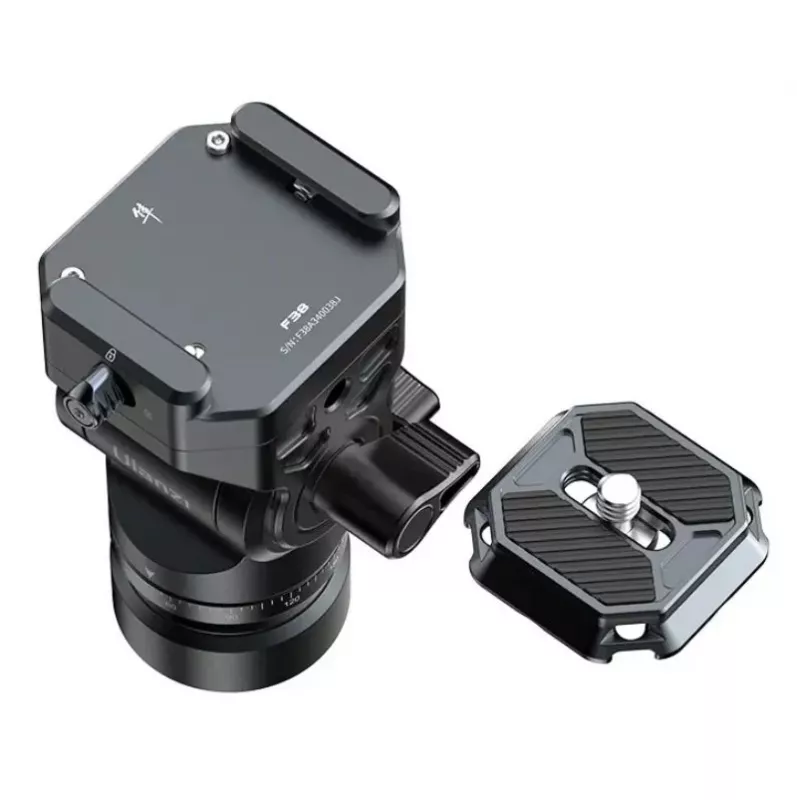Cabeça de vídeo fluida Ulanzi F38 cabeça de trepé com amortecimento a óleo e panorama 360° com placa de libertação rápida Arca-Swiss, capacidade de 3 kg, liga de alumínio, preto