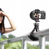 Trepé flexível Ulanzi Claw Pro com sapata fria e 3x parafusos de 1/4 polegada para câmara, smartphone, action cam