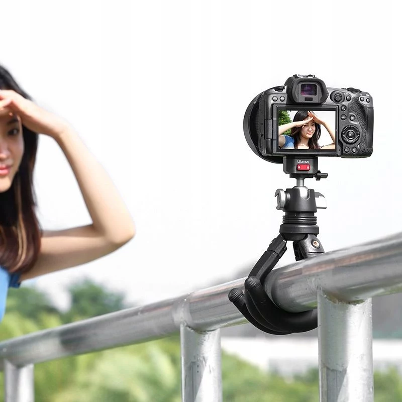 Trepé flexível Ulanzi Claw Pro com sapata fria e 3x parafusos de 1/4 polegada para câmara, smartphone, action cam