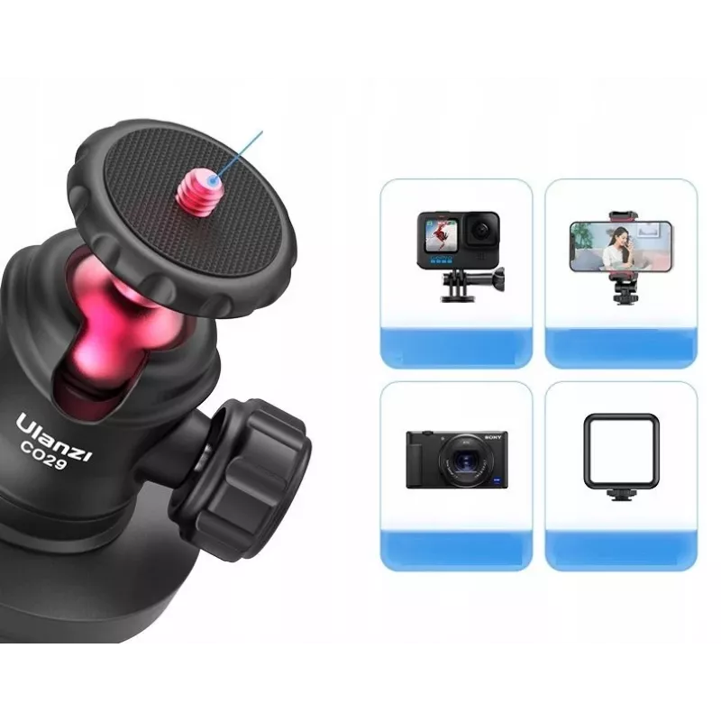 Suporte de ventosa magnética Ulanzi C029 com cabeça esférica 3D para GoPro, DJI, Insta360, SJCAM, Xiaomi