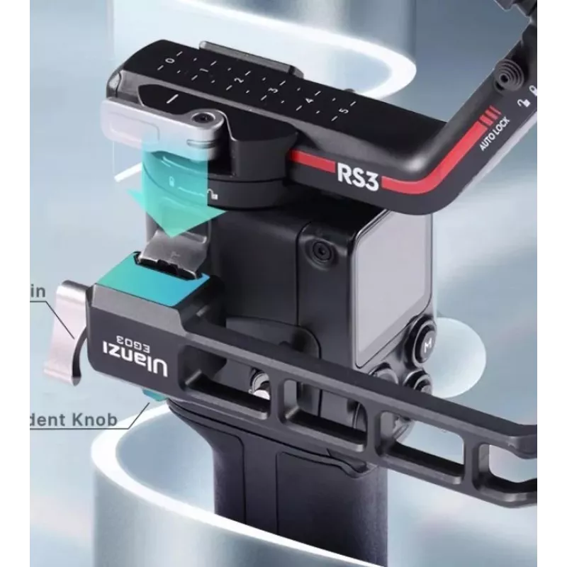 Grampo de montagem em calha NATO ULANZI para DJI Ronin RS 2/RS 3/RS 3 Pro/RS 3 Mini - preto