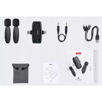 Kit de transmissão de áudio sem fios Ulanzi V6 - USB-C + Lightning