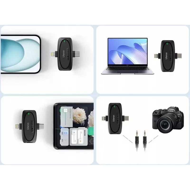Kit de transmissão de áudio sem fios Ulanzi V6 - USB-C + Lightning