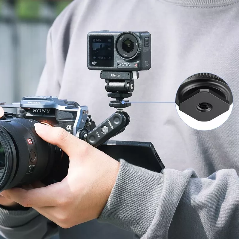 Cabeça de montagem adaptadora Ulanzi CA22 parafuso de 1/4 polegada para DJI Action 3 / 4