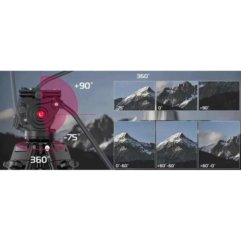ULANZI MT-81 tripé com cabeça fluida para filmagens, 8 kg de carga, 155 cm de altura