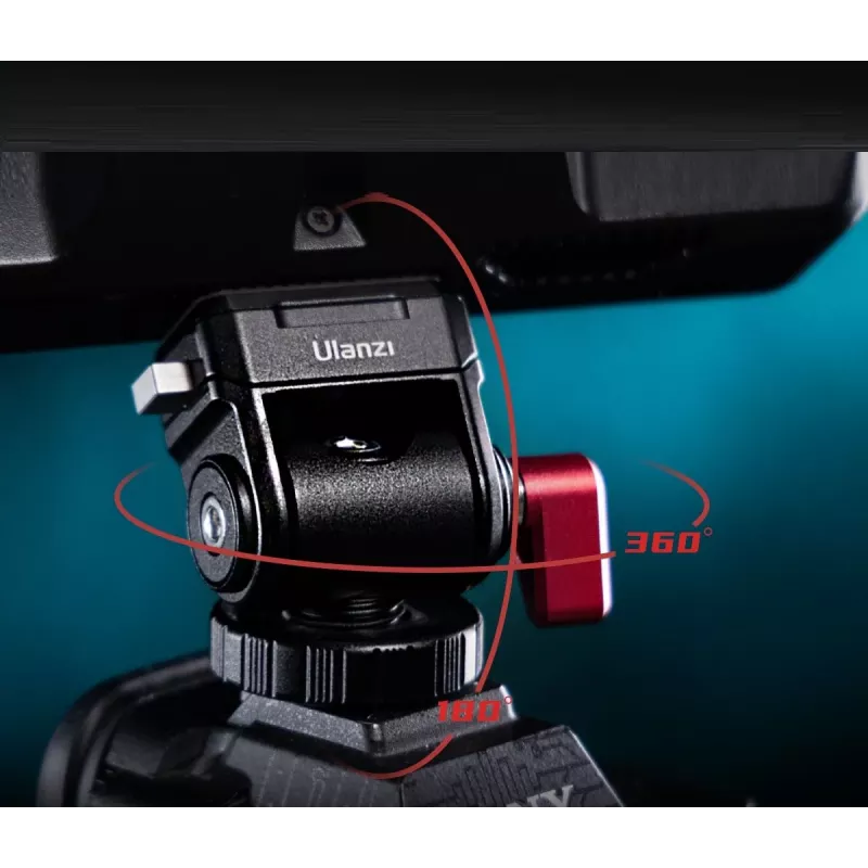 ULANZI Quick CO01 suporte de monitor 3D 360° com parafuso de 1/4 polegadas, preto