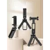 Ulanzi M007 / Ma26 punho tripé de metal 3 em 1 para telemóvel com rotação 360°, encaixe para acessórios, preto