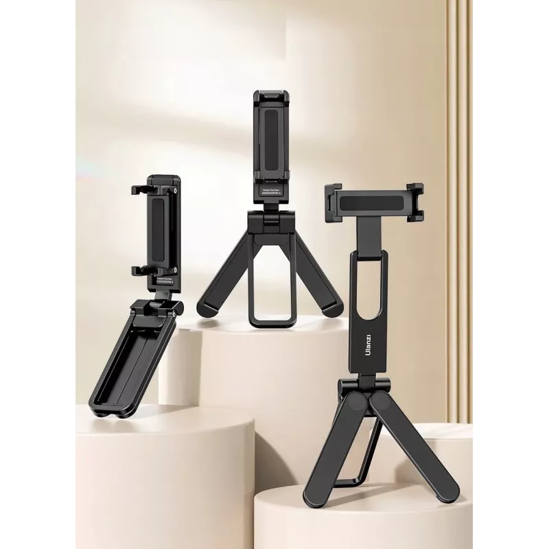 Ulanzi M007 / Ma26 punho tripé de metal 3 em 1 para telemóvel com rotação 360°, encaixe para acessórios, preto