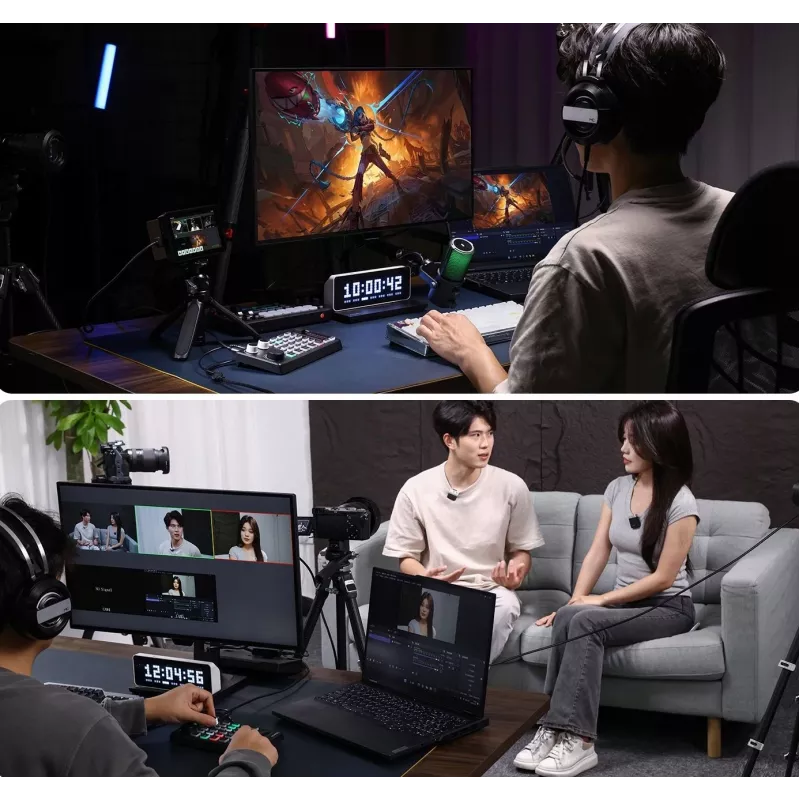 ULANZI D005 DD02 misturador de áudio placa de som para streaming ao vivo, podcasting, gaming